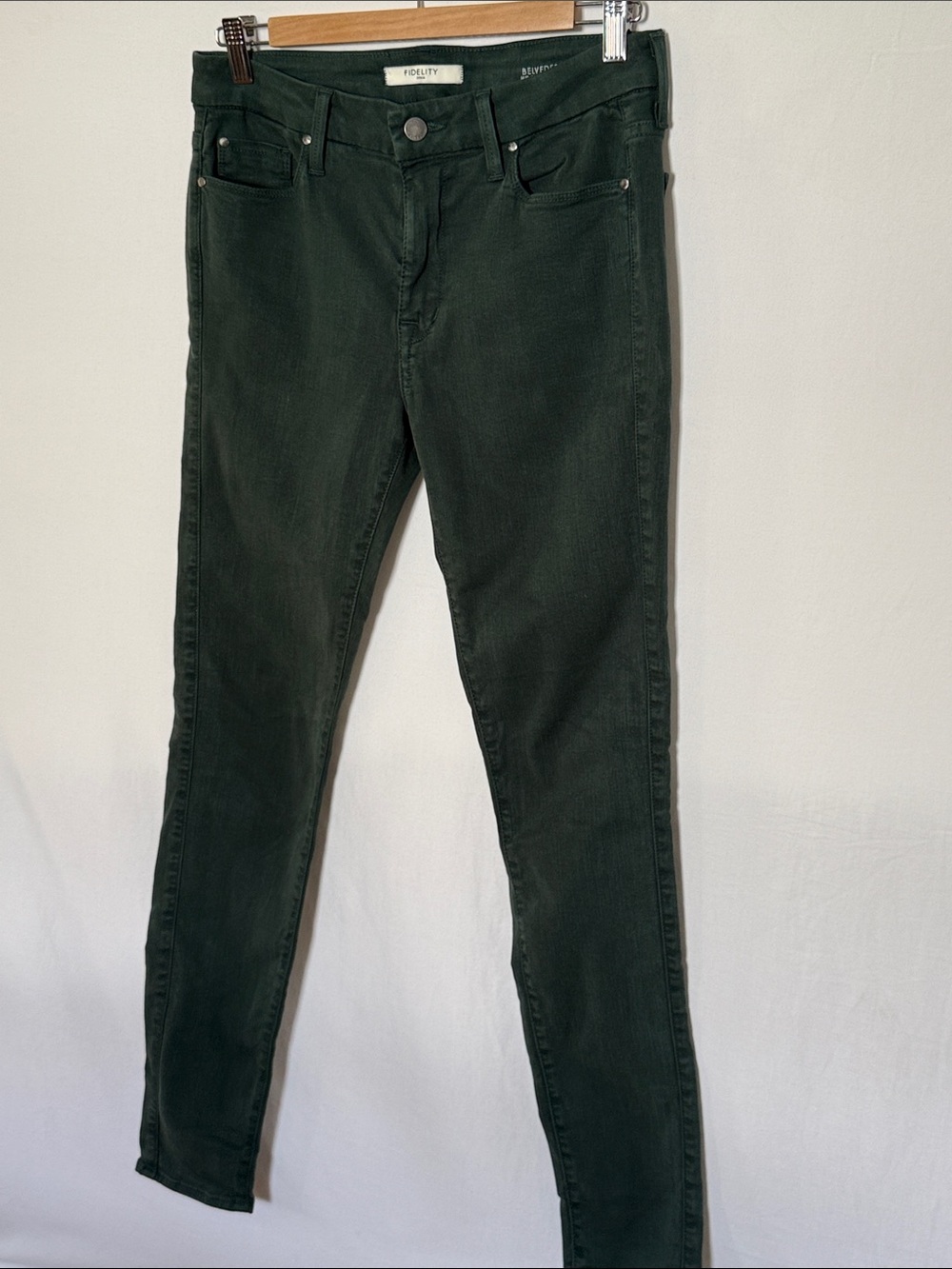 Fidelity - Belvedere mid rise ultra slim Skinny Jeans in Deep Green